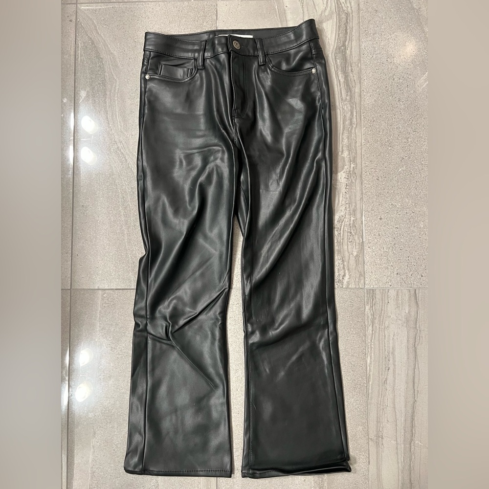 Zara Black Leather-Look Pants